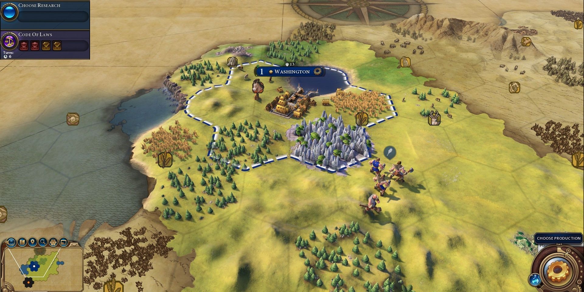 Civilization 6 Starting Position With A Nearby Natural Wonder