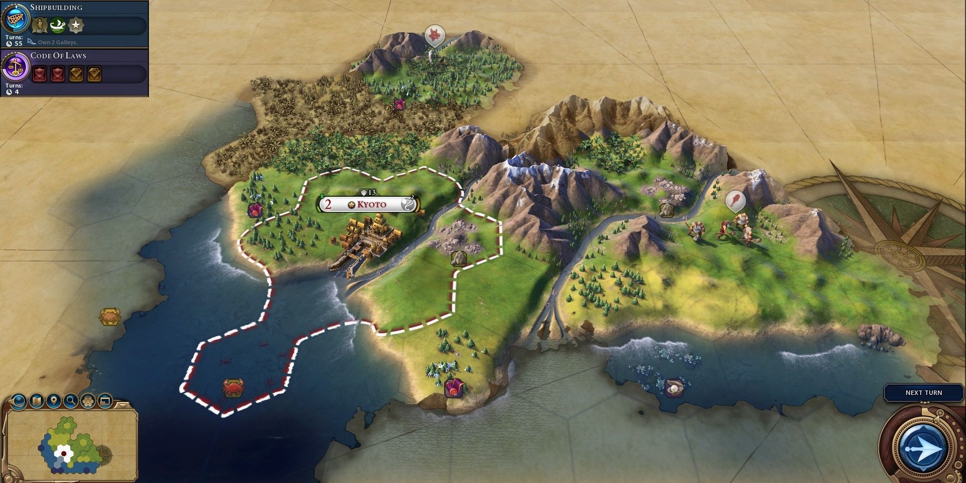 Civilization 6 Starting Position With Strong Natural Defenses