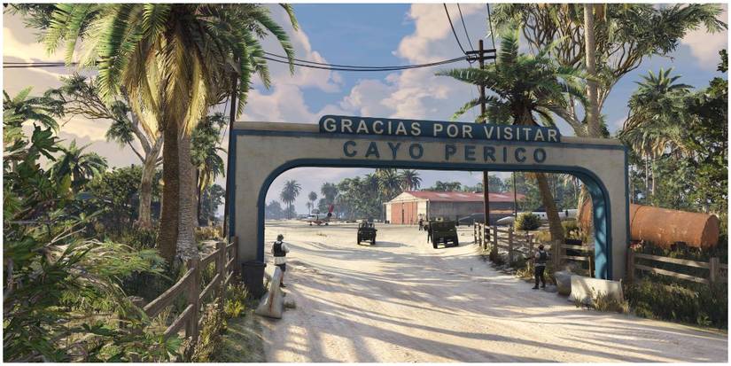 A sign greeting players to the new location in GTA Online