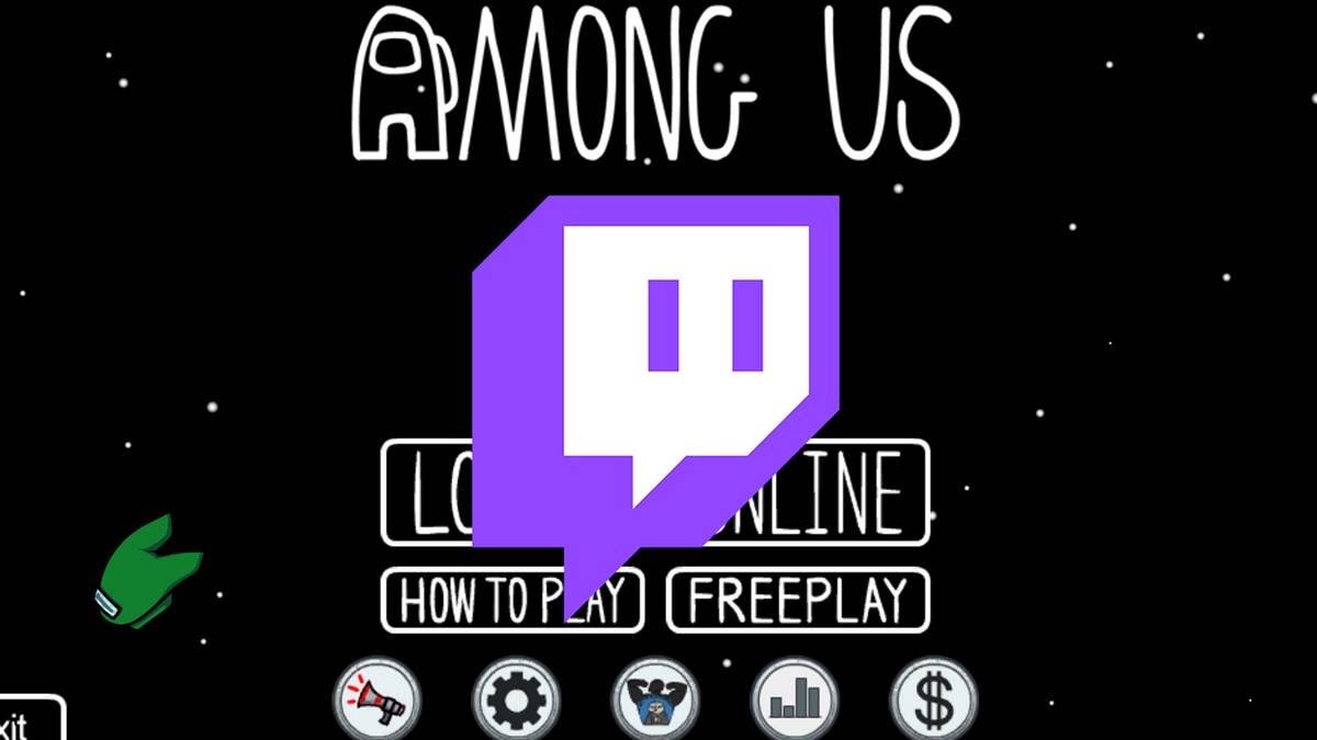 Twitch Icon over Among Us starting screen