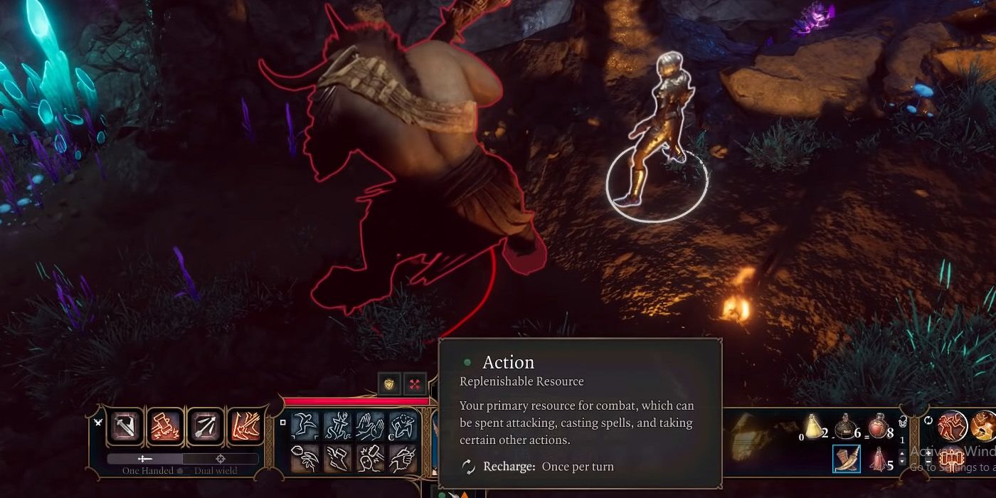 An Action from the actions menu - Baldurs Gate 3 DPS Tips