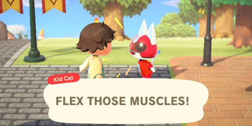 Animal Crossing Kid Cat in dialogue with player
