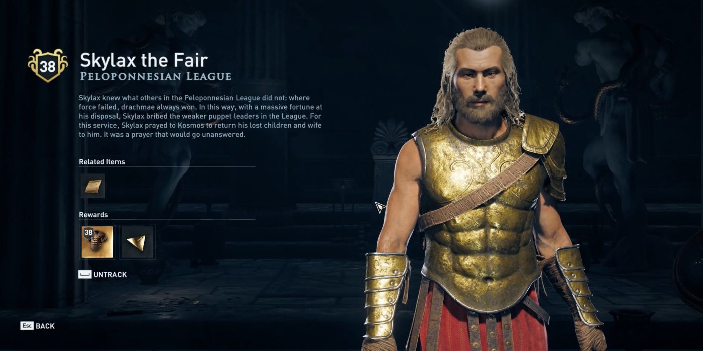 Assassin's Creed Odyssey Screenshot Of Skylax The Fair After He's Been Revealed