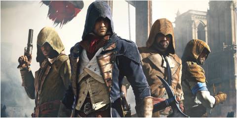 Assassin's Creed Unity Assassins Standing Before The Barricade