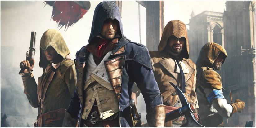 Assassin's Creed Unity Assassins Standing Before The Barricade