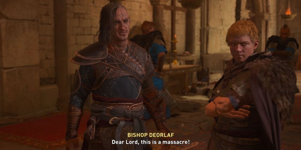 Assassins Creed Valhalla Disaster Quote From Bishop With Ivarr And Ceolbert
