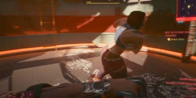 Cyberpunk 2077 Beat The Brat Rhino Missing Her Blow