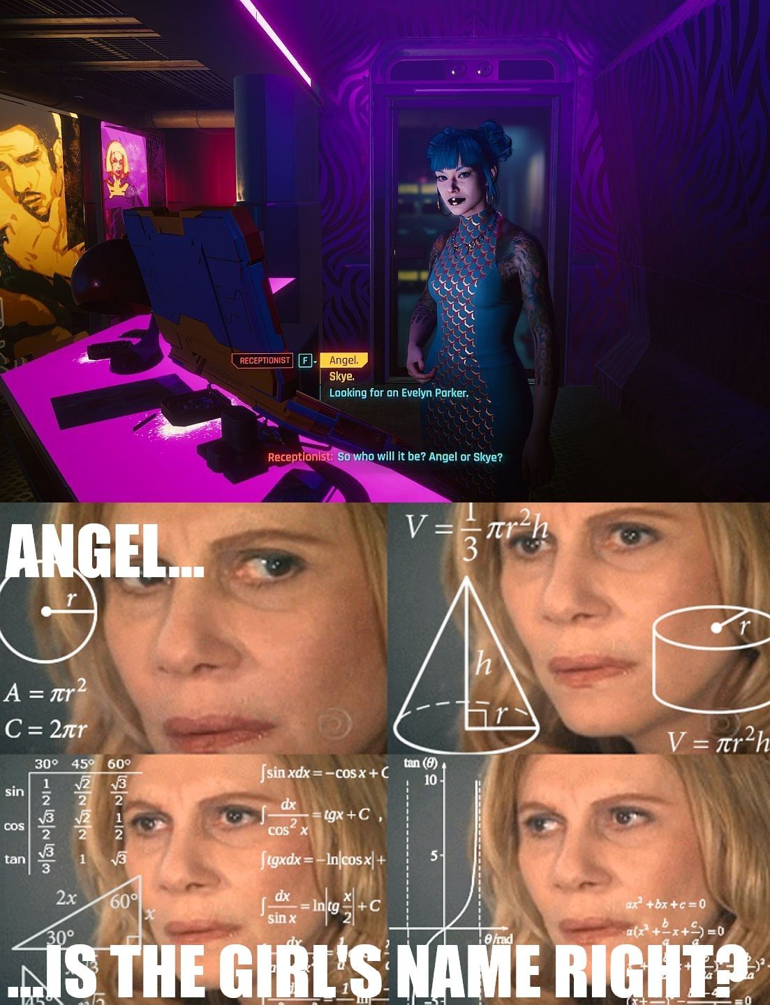 Cyberpunk 2077 Meme Angel Skye