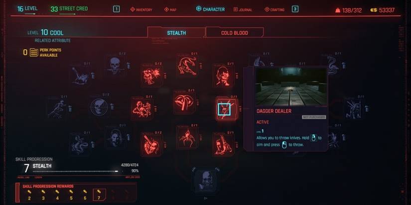 Cyberpunk 2077 Dagger Dealer In The Stealth Skill Tree
