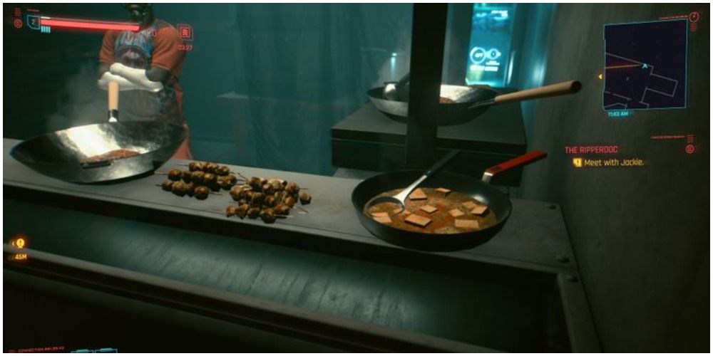 Cyberpunk 2077 Food Sitting Out At A Vendor