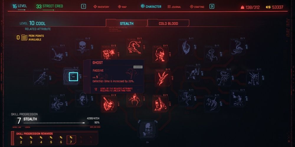 Cyberpunk 2077 Ghost In The Stealth Skill Tree