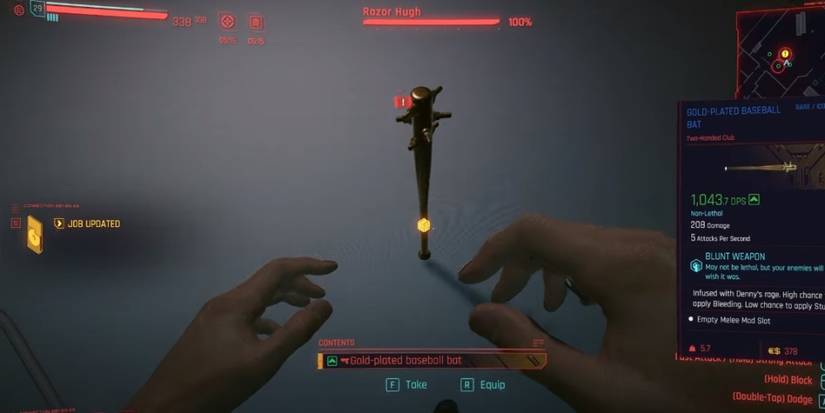 Cyberpunk 2077 Gold Plated Baseball Bat In The Ring