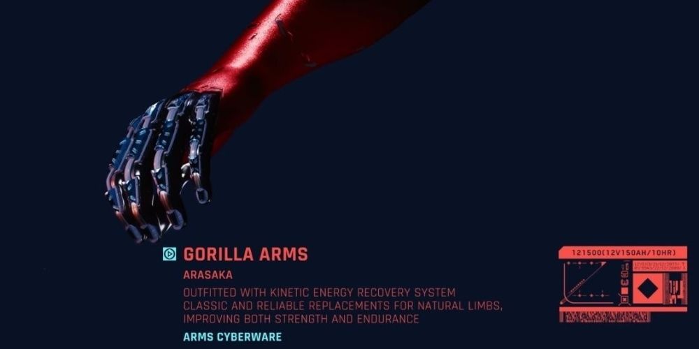 Cyberpunk 2077 Gorilla Arms Description In Arasaka Catalogue