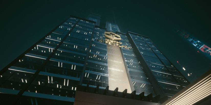Cyberpunk 2077 Konpeki Plaza view from below