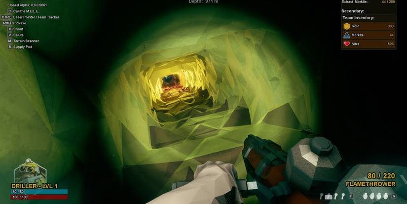 Deep Rock Galactic Drilled Hole