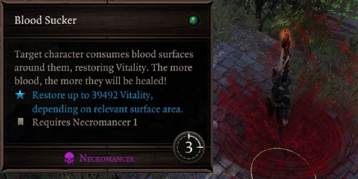 Blood Sucker allows players to heal from sucking up blood in divinity 2
