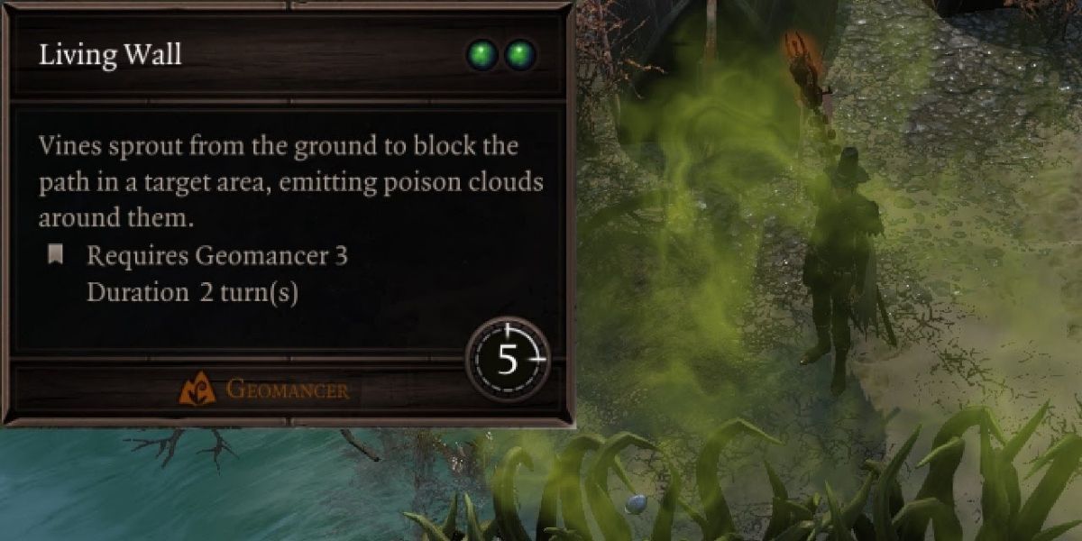 Living Wall helps protect players and poison enemies in divinity 2