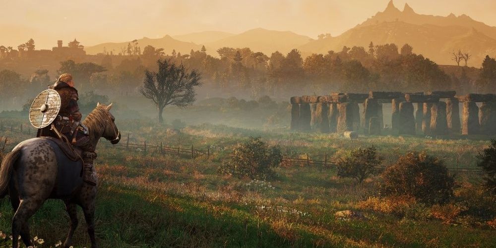 Eivor at Stonehenge in Assassin's Creed Valhalla