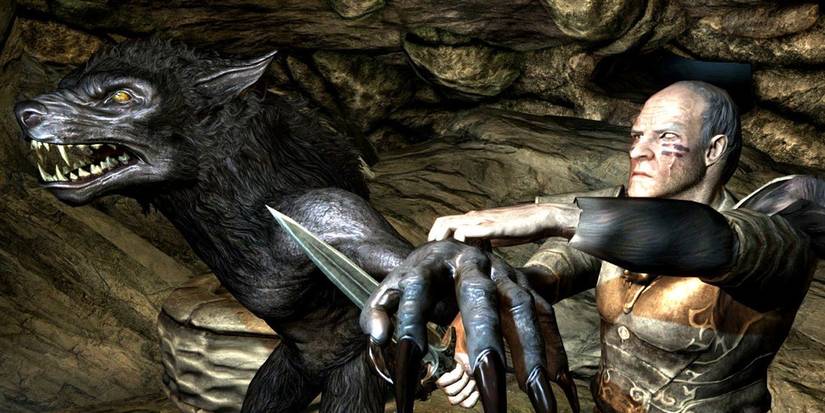 The Companions alongside a Werewolf