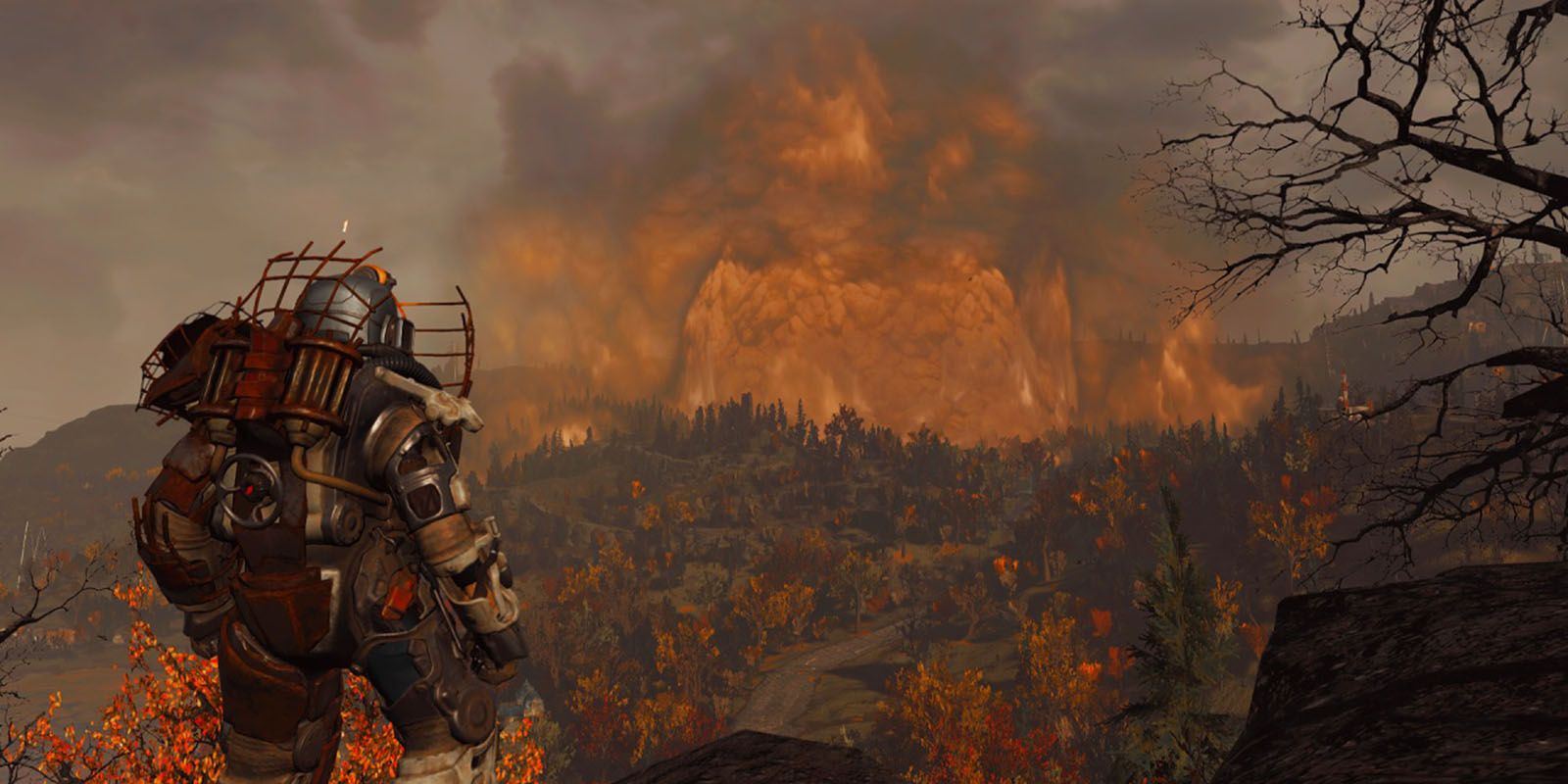 Fallout 76 Power Armor Burning Forest