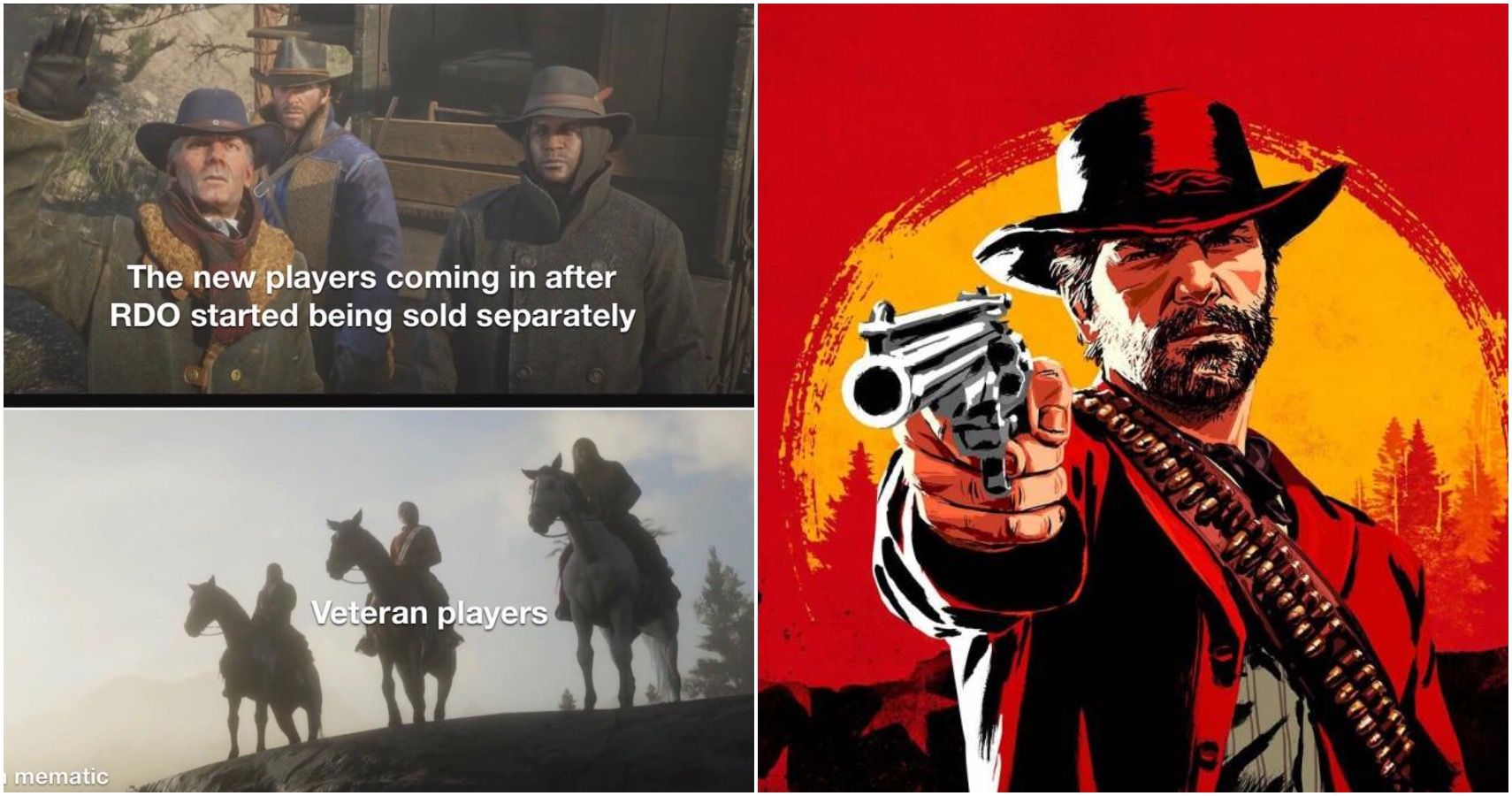 A meme about Red Dead 2 as well as the cover art for the game