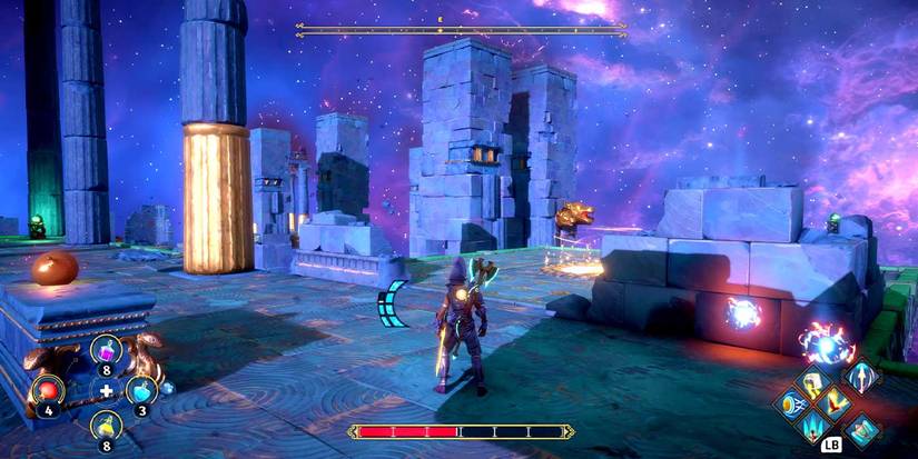 Fenyx Standing Before Puzzle Challenge