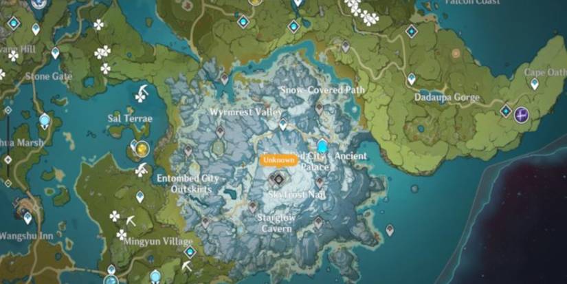 Rime-Worn Crystals and Fragments only drop in the Dragonspine area of Genshin Impact