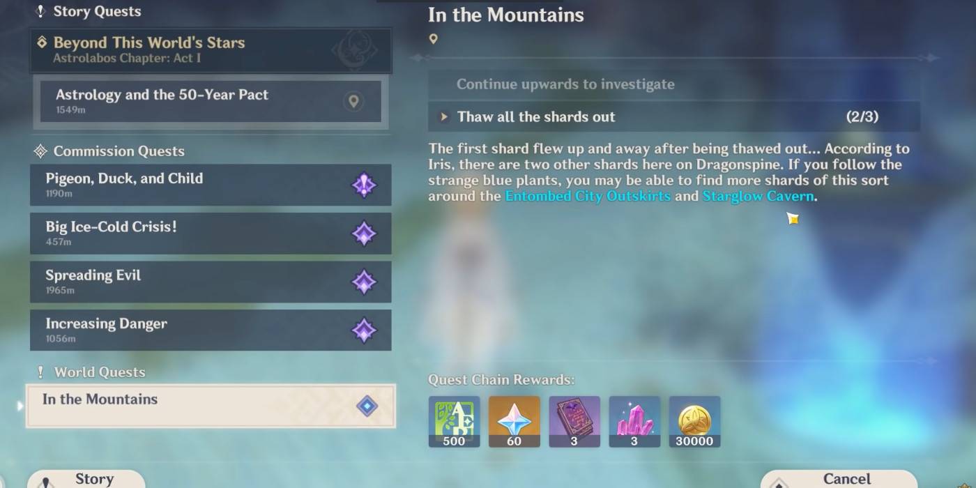 Genshin Impact How To Thaw All The Shards Out In In The Mountains