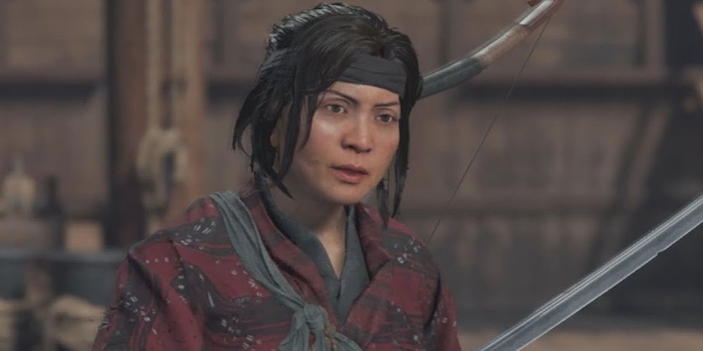 Yuna prepares to fight in Ghost of Tsushima