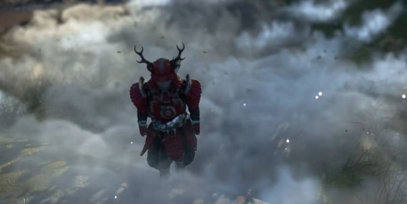 Ghost Of Tsushima Samurai In A Smoke Bomb