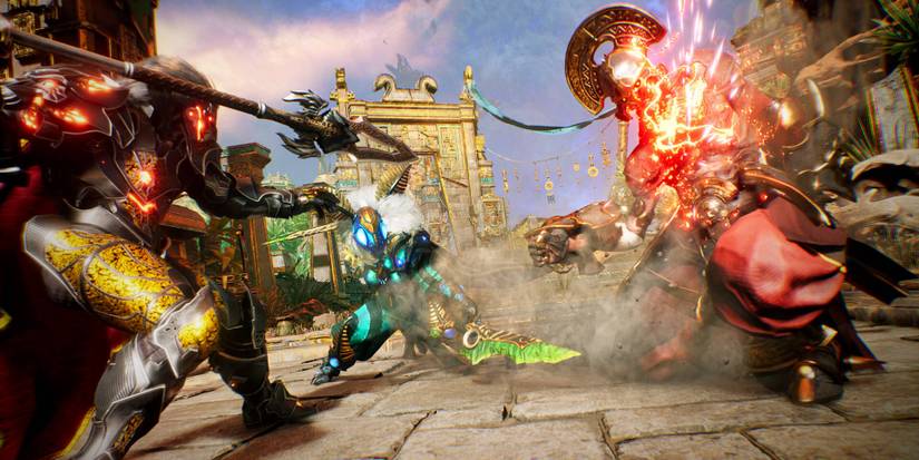 A Godfall Enemy With Weakpoint Glow Indicator