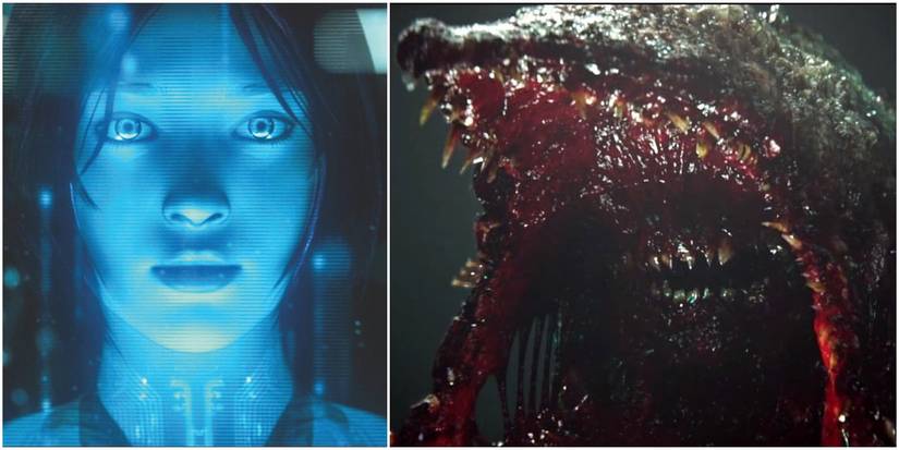 image of Cortana being controlled by the Gravemind