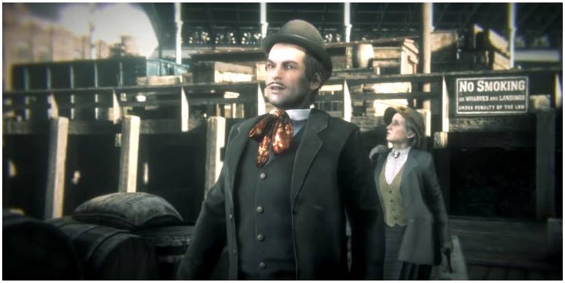 Archie and Edith Downes as they board a ship