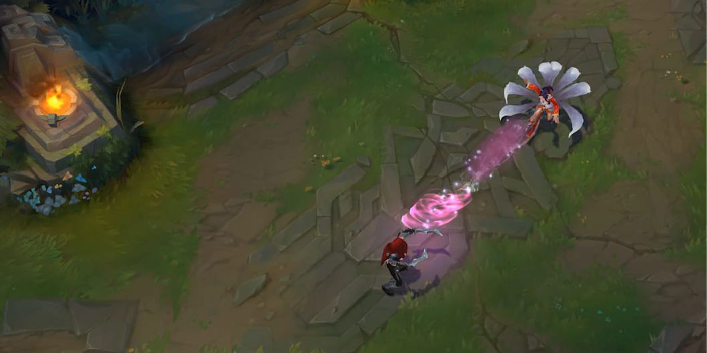 initiating a team fight with Ahri's ability Charm