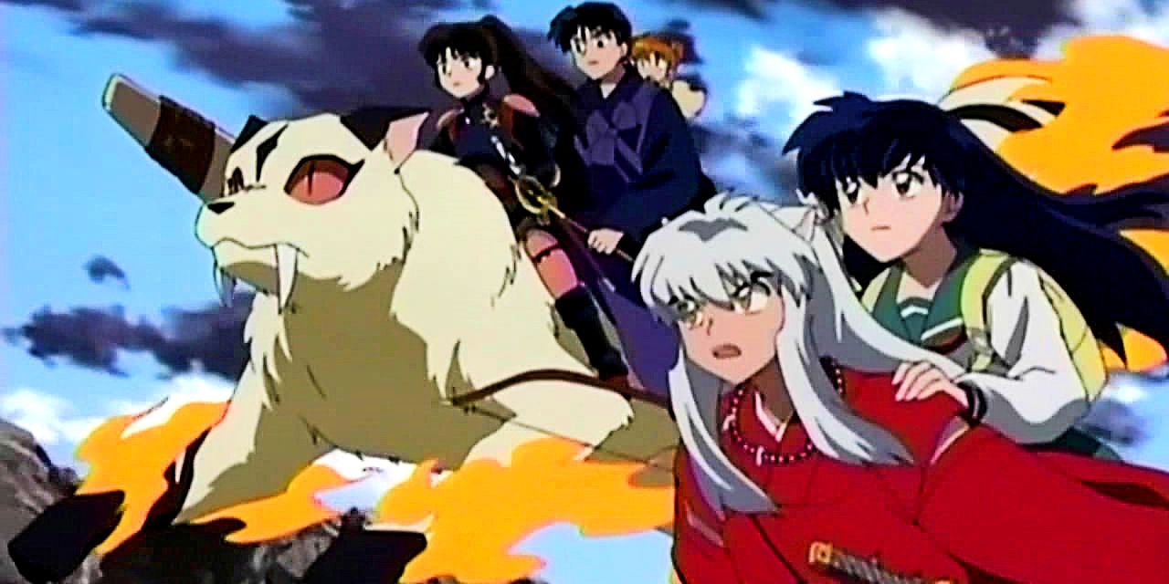 the main characters of the anime inuyasha traveling together
