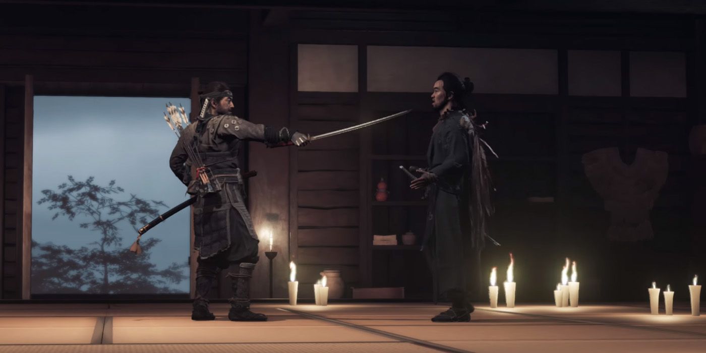 Jin and Ryuzo about to fight - Ghost of Tsushima Ryuzo Facts