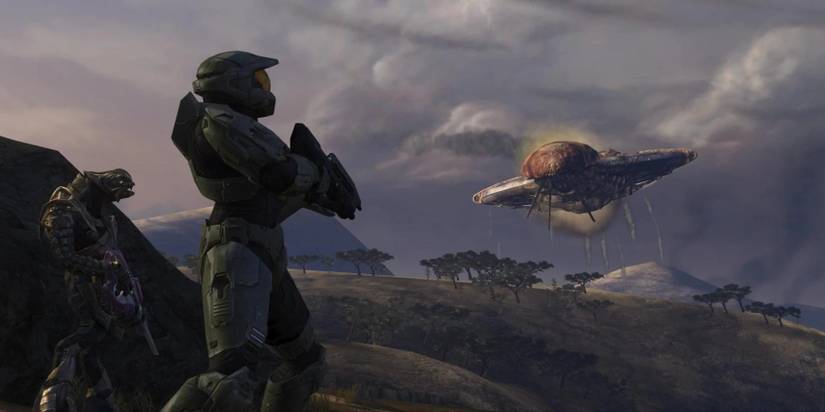 Master Chief and Arbiter Watching Flood Ship