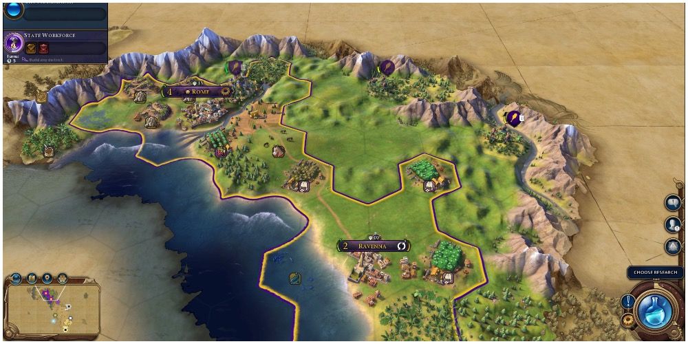 A civilization that started off surrounded by mountains