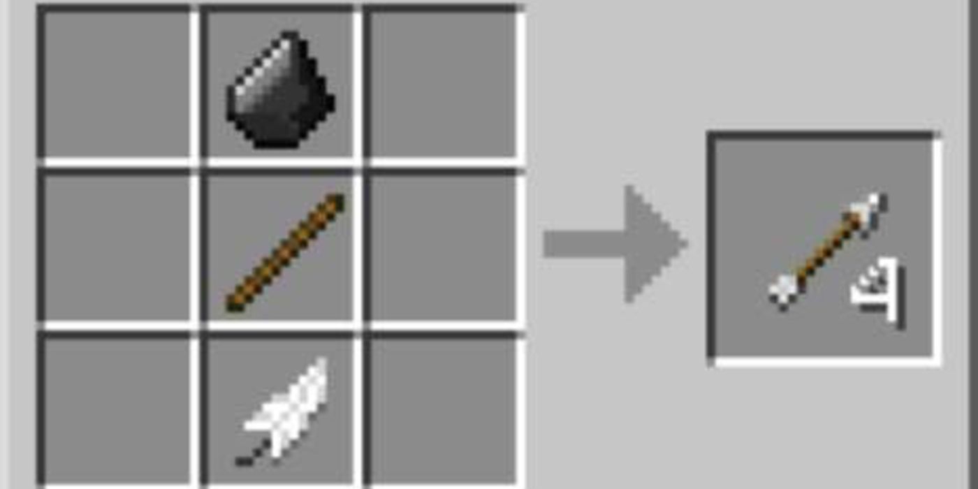 Minecraft arrow crafting recipe