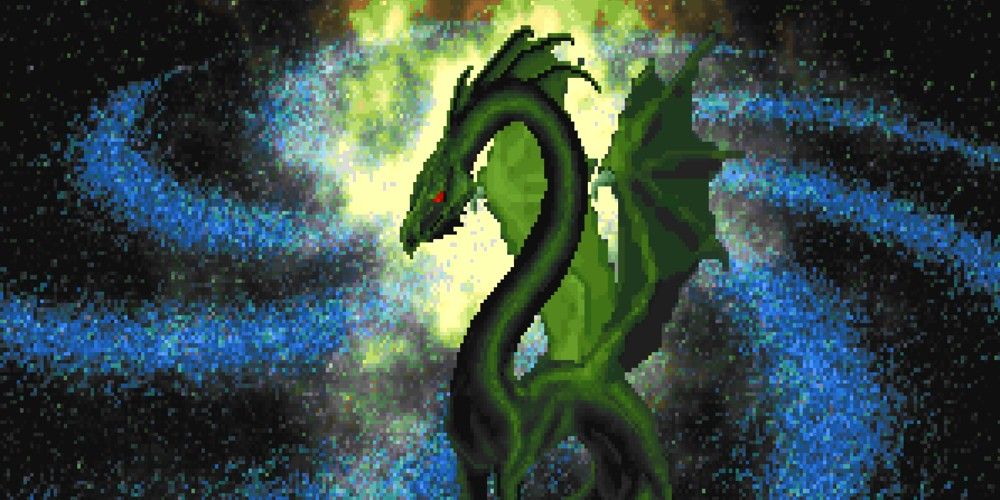 green dragon representing the daedric prince peryite in the elder scrolls 2 daggerfall