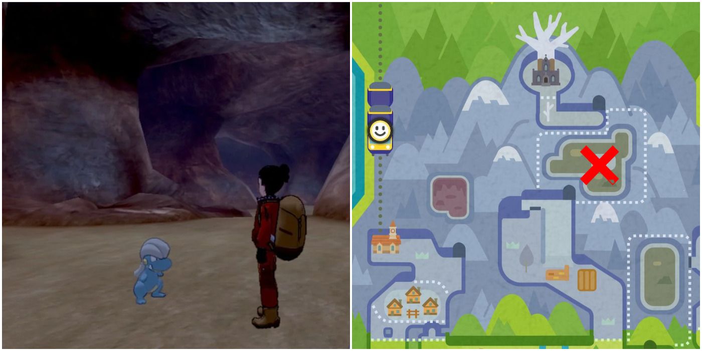 Pokemon Sword and Shield Crown Tundra Map Tunnel to the Top