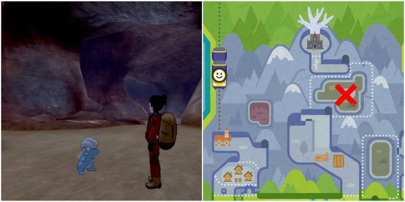 Pokemon Sword and Shield Crown Tundra Map Tunnel to the Top