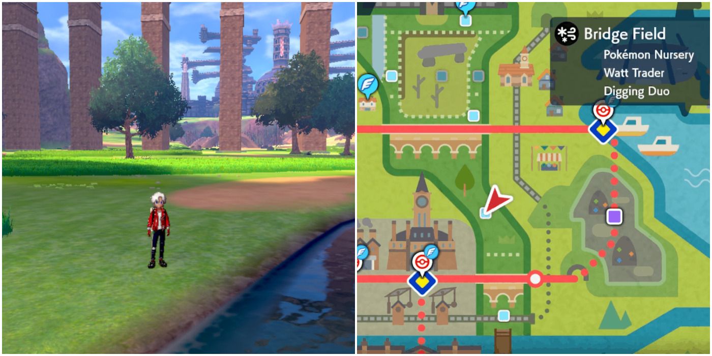 Pokemon Sword and Shield Wild Area Map Bridge Field