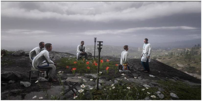 Mary's brother with the Chelonians on top of the mountain
