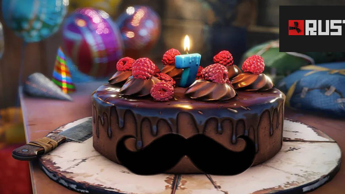 Rust seventh anniversary Movember cake