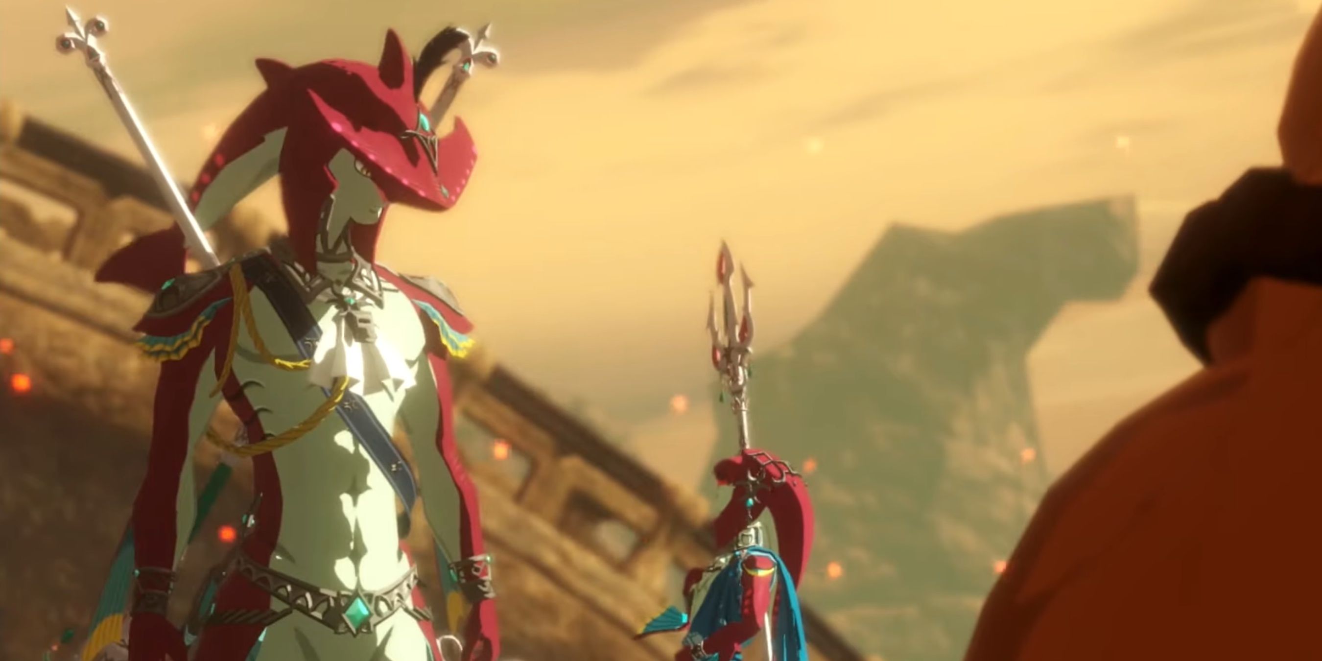 Sidon standing next to Mipha Age of Calamity