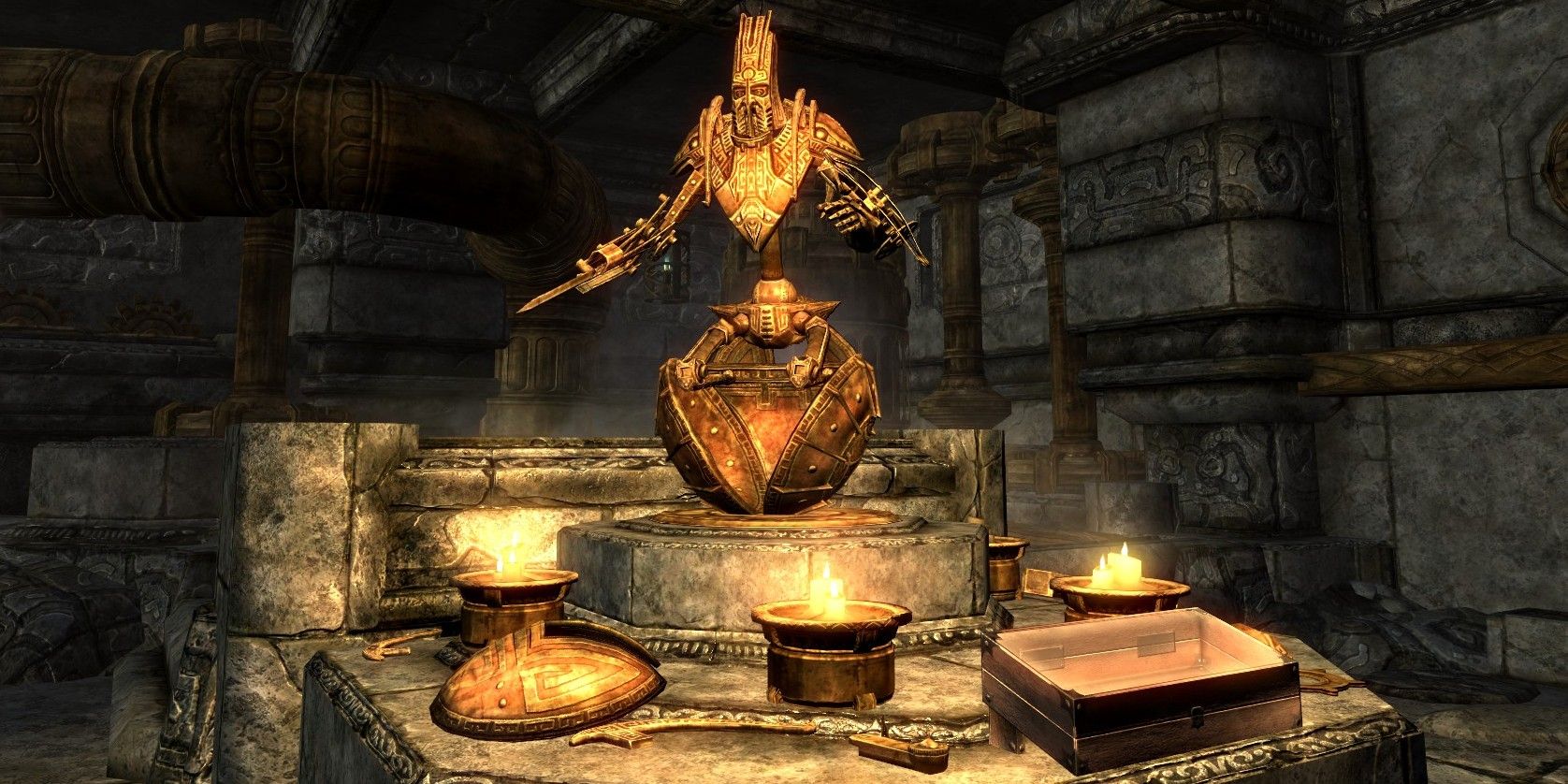 A display in the Dwemer Museum in Skyrim