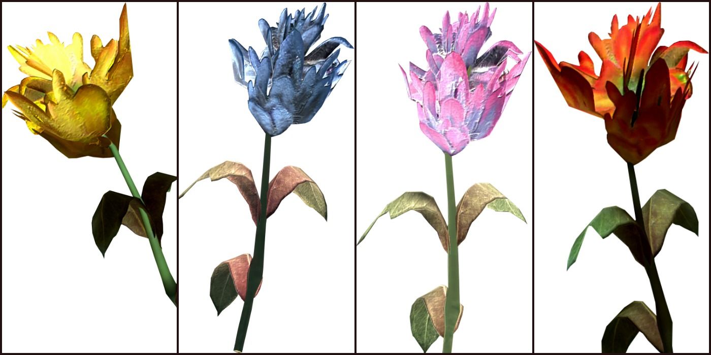 Yellow, Blue, Purple, and Red Mountain Flowers from Skyrim