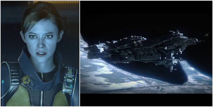 image of Dr. Anders next to the Spirit of Fire from Halo