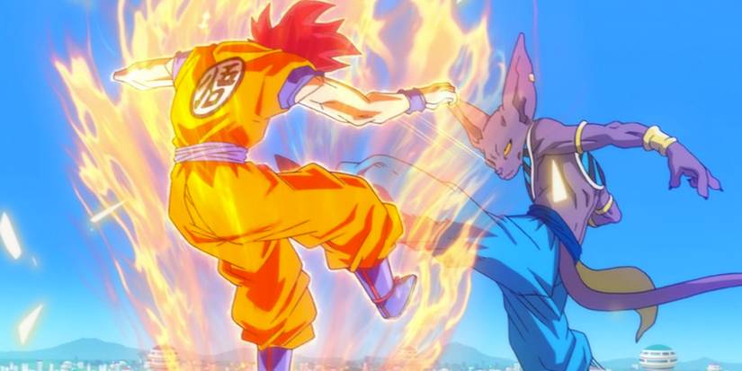 Super Saiyan God Goku vs Beerus